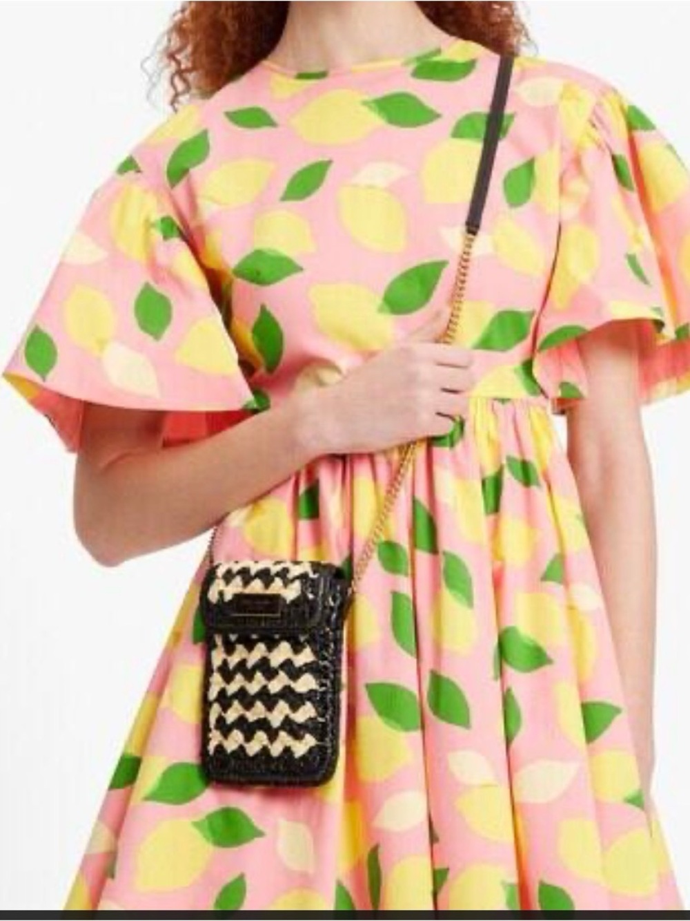 kate spade Black & Cream Woven Phone Crossbody
